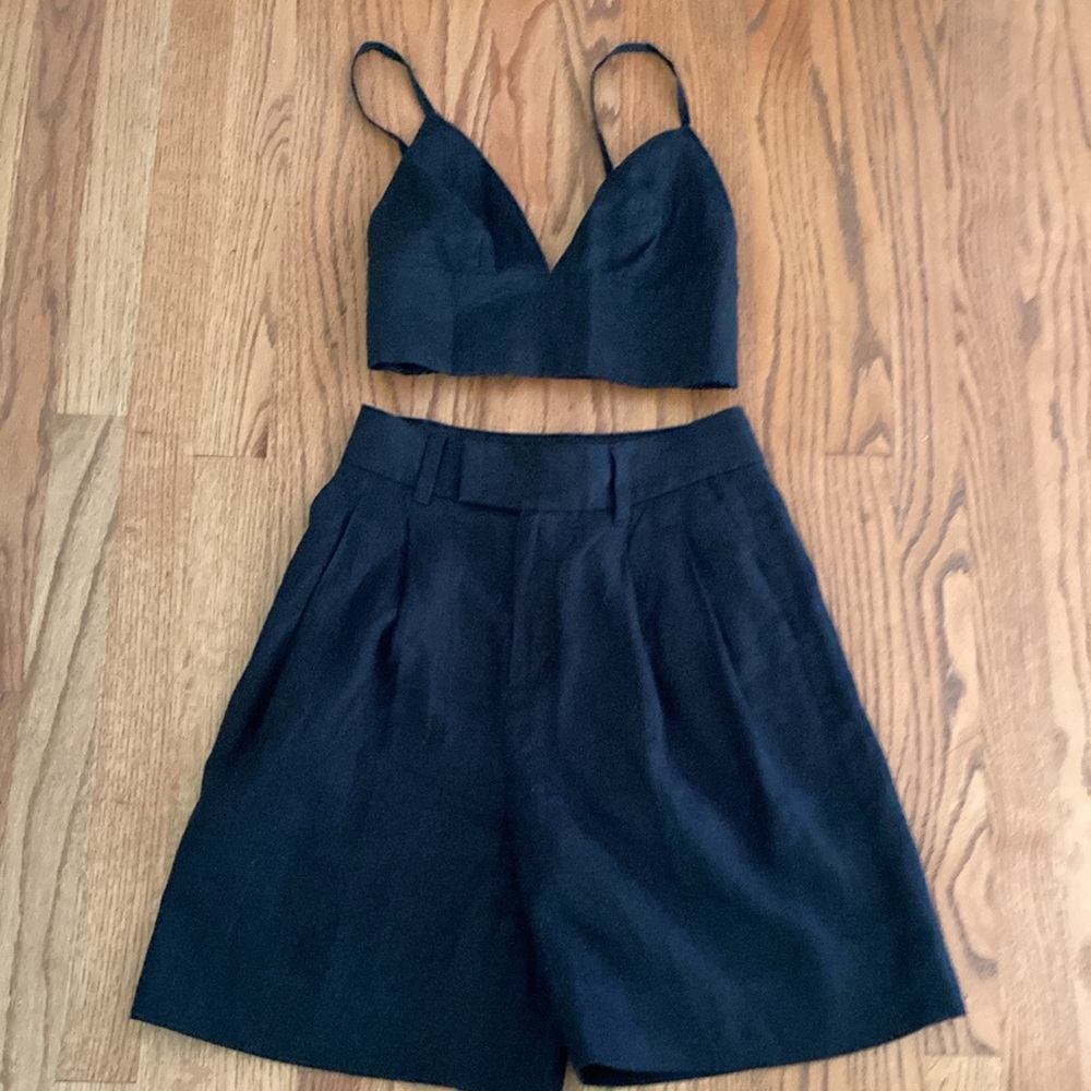 Banana Republic Linen Crop Top & Short Set